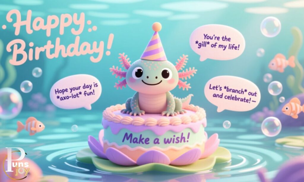 Axolotl Birthday Puns & Wishes