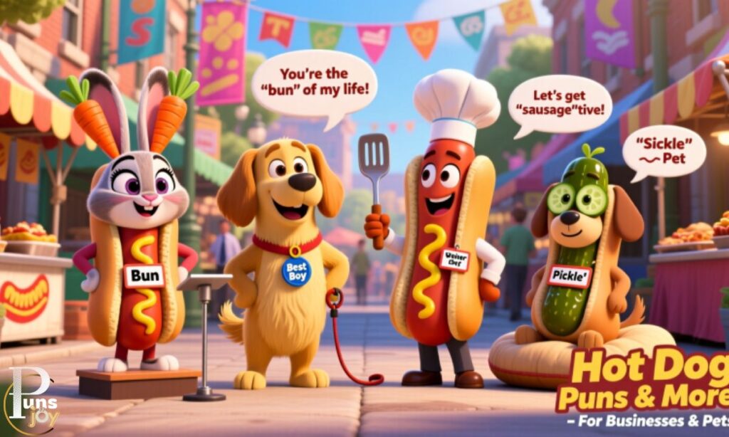 Funny Hot Dog Pun Names for Businesses and Pets