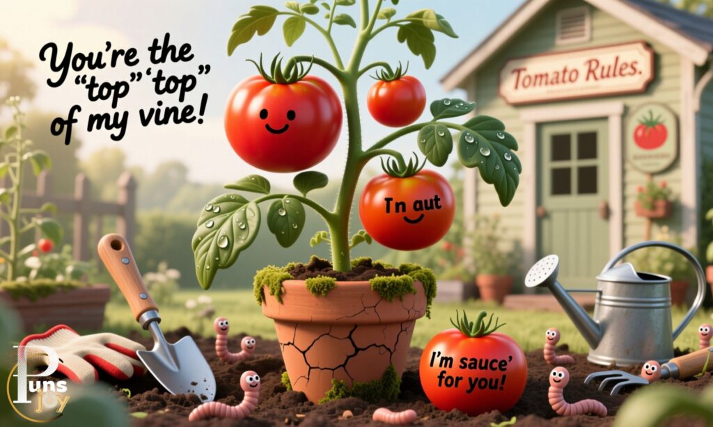 Tomato Plant and Gardening Puns