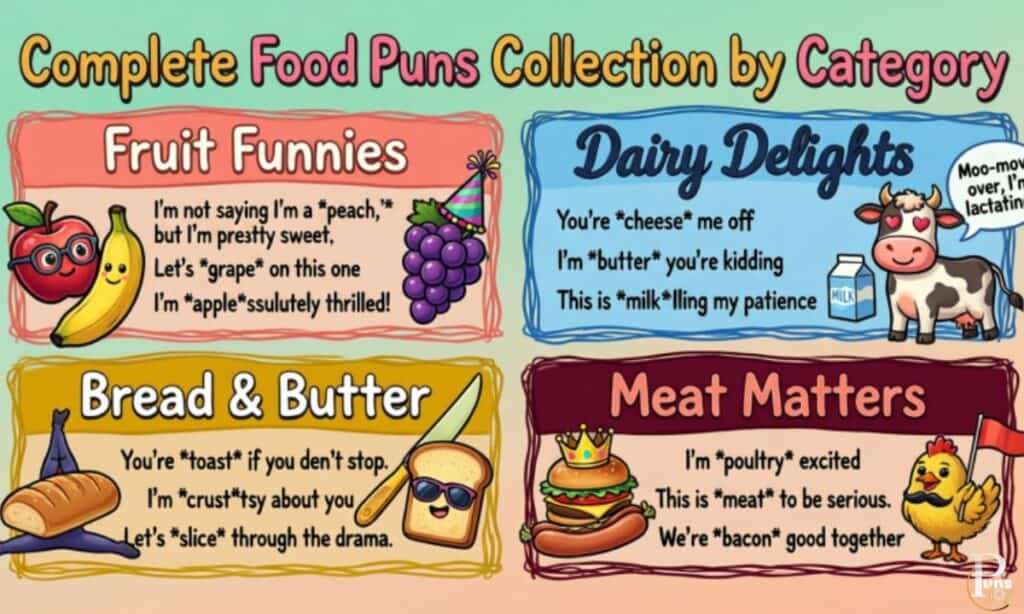 Complete Food Puns Collection by Category